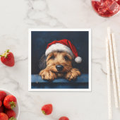 Otterhound in een kerstmuts servet (Insitu)