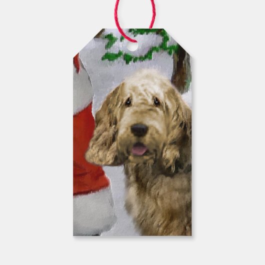 Otterhound Kerstmis Cadeaulabel (Achterkant)