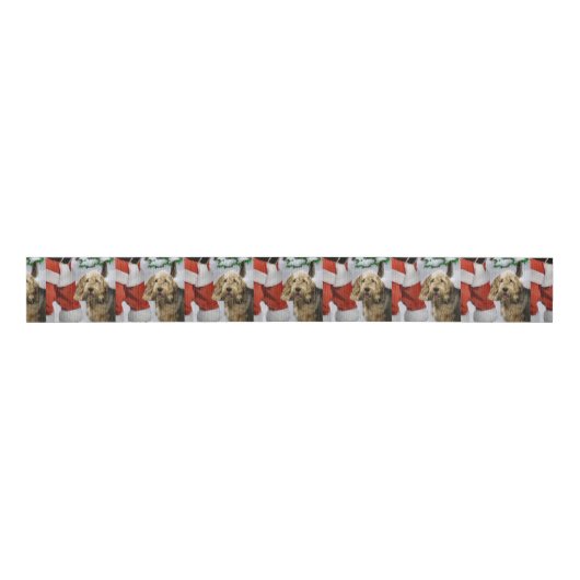 Otterhound Kerstmis Grosgrain Lint (Voorkant)