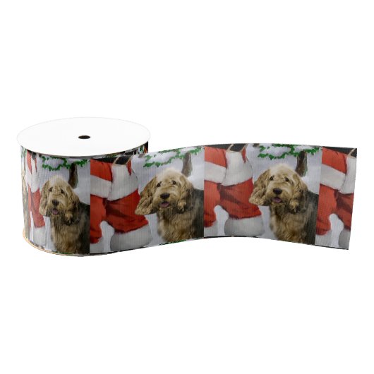 Otterhound Kerstmis Grosgrain Lint (Spoel)