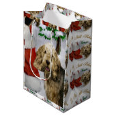 Otterhound Kerstmis Medium Cadeauzakje (Voorkant Gekanteld)