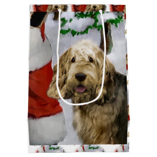 Otterhound Kerstmis Medium Cadeauzakje (Achterkant)