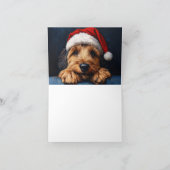 Otterhound Met Een Kerstman Hoed Kaart (Binnen)