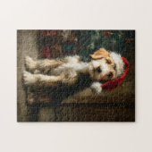 Otterhound Puppy Kerstschilderij Legpuzzel (Horizontaal)