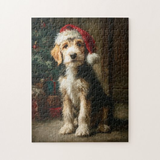 Otterhound Puppy Kerstschilderij Legpuzzel (Verticaal)