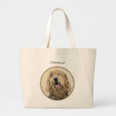 Otterhound Schilderen Zwart en Tan Originele Dog A Grote Tote Bag (Voorkant)