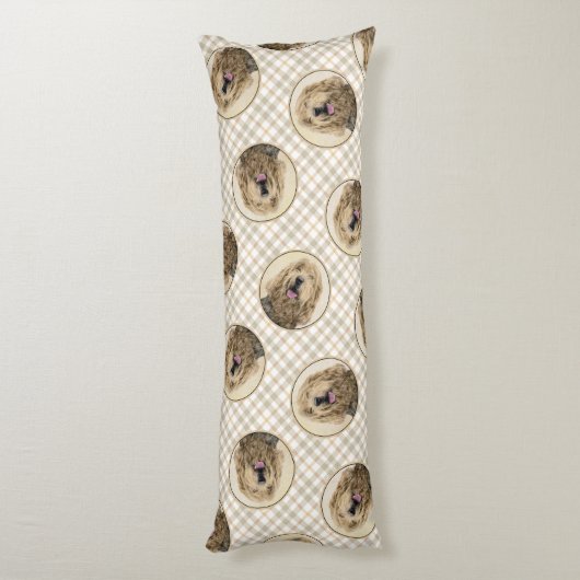 Otterhound Schilderen Zwart en Tan Originele Dog A Lichaamskussen (Achterkant (Verticaal))