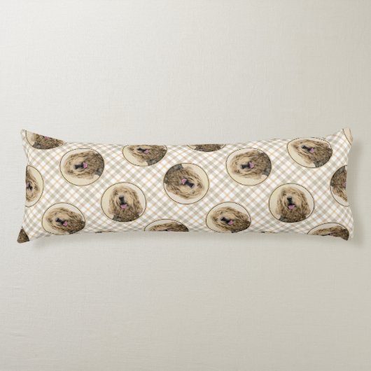 Otterhound Schilderen Zwart en Tan Originele Dog A Lichaamskussen (Voorkant)