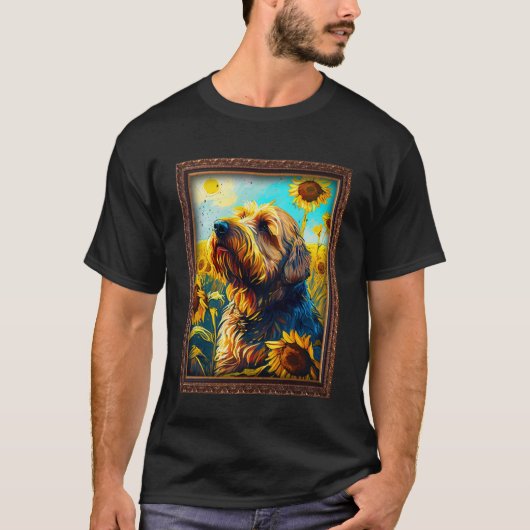 Otterhound schilderij Zonnebloem bloem Moeder Vrou T-shirt (Voorkant)