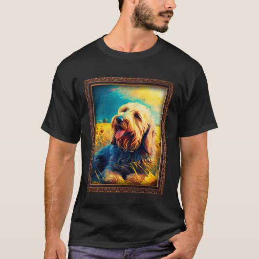 Otterhound schilderij Zonnebloem bloem Moeder Vrou T-shirt (Voorkant)