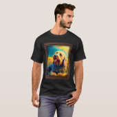 Otterhound schilderij Zonnebloem bloem Moeder Vrou T-shirt (Voorkant volledig)