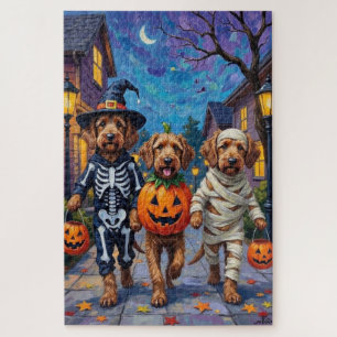 Otterhound snoep vragen in Halloween kostuums Legpuzzel