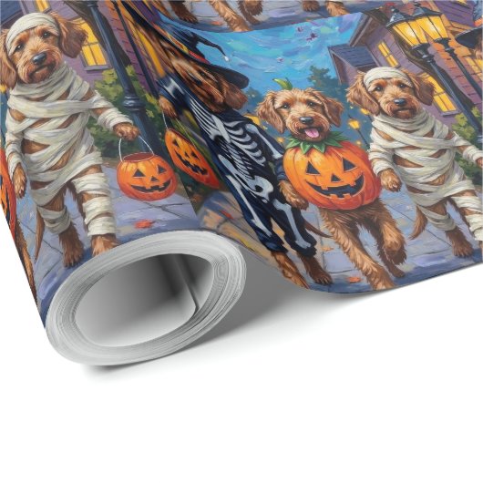 Otterhound Trick-or-Treating in Halloween kostuums Cadeaupapier (Rol Hoek)