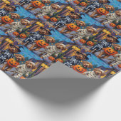 Otterhound Trick-or-Treating in Halloween kostuums Cadeaupapier (Hoek)