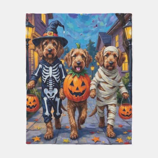 Otterhound Trick-or-Treating in Halloween kostuums Fleece Deken (Voorkant)