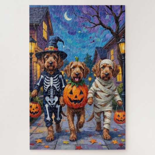 Otterhound Trick-or-Treating in Halloween kostuums Legpuzzel (Verticaal)