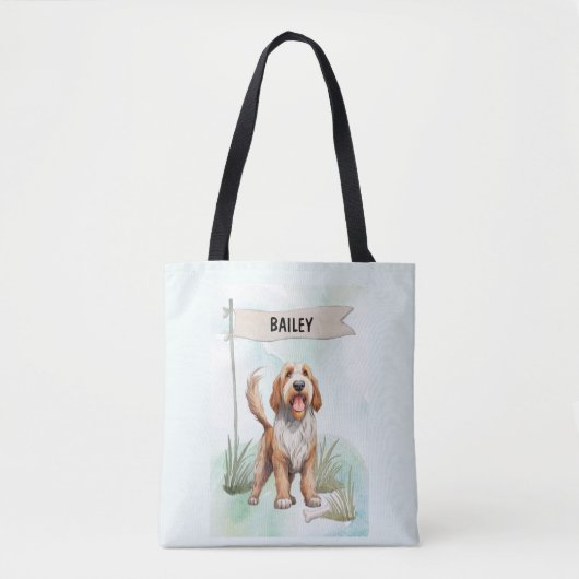 Otterhound-waterverf gepersonaliseerde hond tote bag (Voorkant)