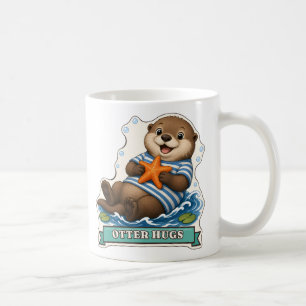 Otterknuffels Drijvende Otter Die Een Zeester Knuf Koffiemok