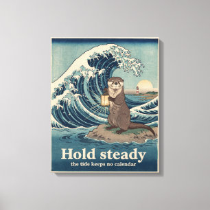 Otterlantaarn Houtblok Golf Canvasprint Canvas Afdruk