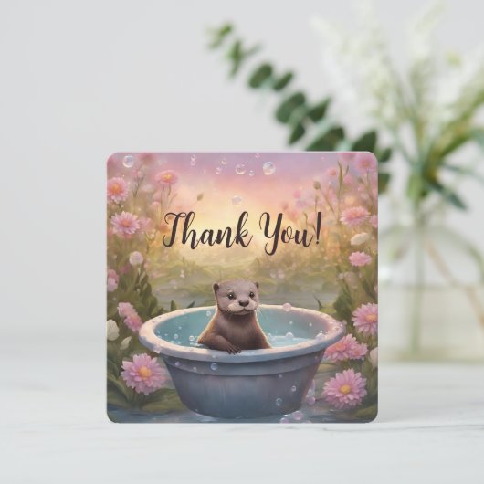 Otterlijk Adorable Baby Bedankkaart (Staand voorkant)