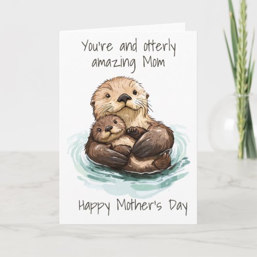 Otterlijk geweldige moeder Moederdag Otter Kaart (Voorkant)