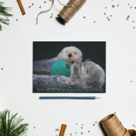 Otterlijk geweldige zeeotters feestdagenkaart