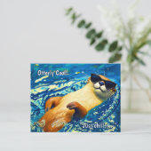 Otterlijk Lekker! - Rivierotter Grappig Ontwerp Briefkaart (Staand voorkant)