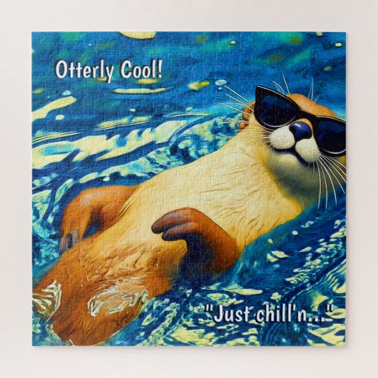Otterlijk Lekker! - Rivierotter Grappig Ontwerp Legpuzzel (Verticaal)