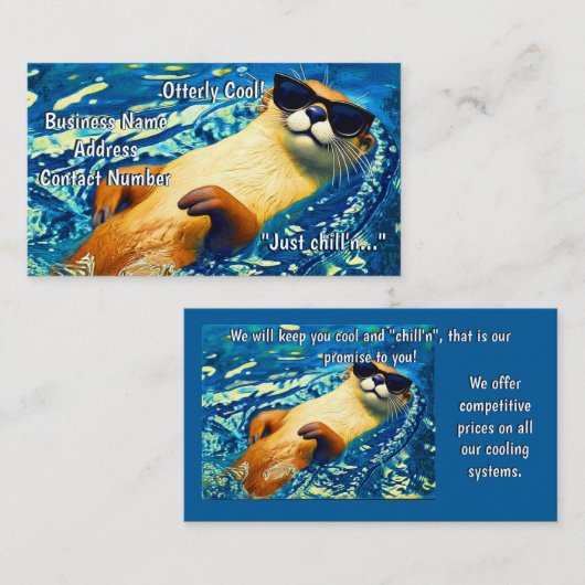 Otterlijk Lekker! - Rivierotter Grappig Ontwerp Visitekaartje (Voorkant / Achterkant)