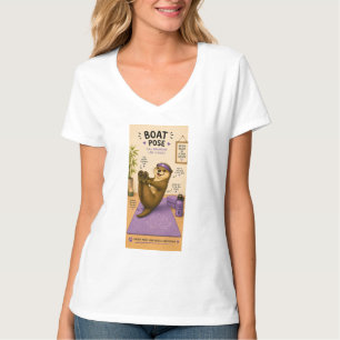 Otterlijk Ontspannen Bootpositie, Donker Lila T-shirt