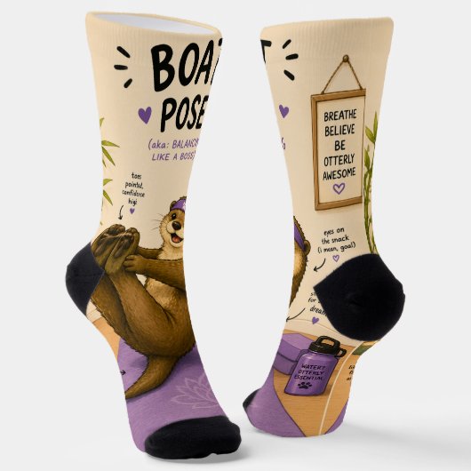 Otterlijk Ontspannende Bootpositie, Donker Lila Sokken (Gebogen)