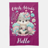 Otterlijk Schattige Kawaii Otter Theedoek (Verticaal)