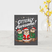 Otterly Awesome! Christmas Otter Design For Holida Kaart (Gele Bloem)