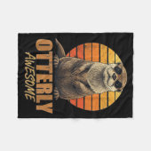 Otterly Awesome Retro Sunset Sea Otter Lover Graph Fleece Deken (Voorkant (Horizontaal))