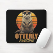 Otterly Awesome Retro Sunset Sea Otter Lover Graph Muismat (Met muis)