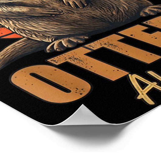 Otterly Awesome Retro Sunset Sea Otter Lover Graph Poster (Hoek)