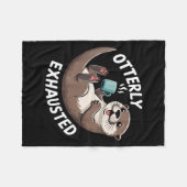 Otterly Exhausted Tired Animal Funny Pun For Otter Fleece Deken (Voorkant (Horizontaal))