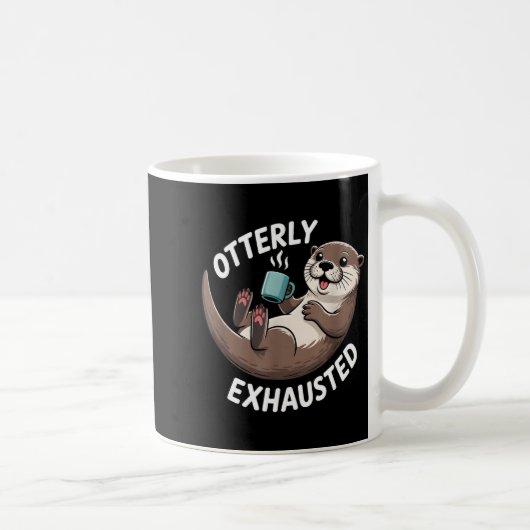 Otterly Exhausted Tired Animal Funny Pun For Otter Koffiemok (Rechts)