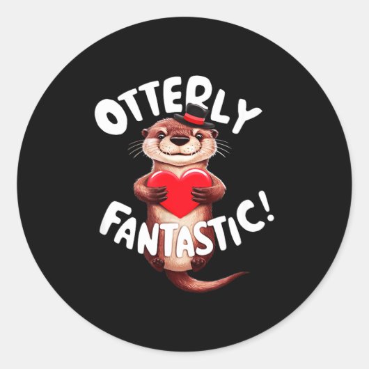 Otterly Fantastic Funny Sitive Quote Sea Lover Pun Ronde Sticker (Voorkant)