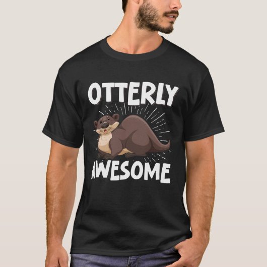 Otterly Geweldige Otter Pun Humor T-shirt (Voorkant)