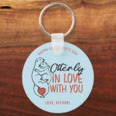 Otterly in Love Funny Pun Cute Valentijnsdag Sleutelhanger (Voorkant)