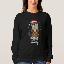 Otterly Merry Christmas - Cute Otter Santa Hat Trui