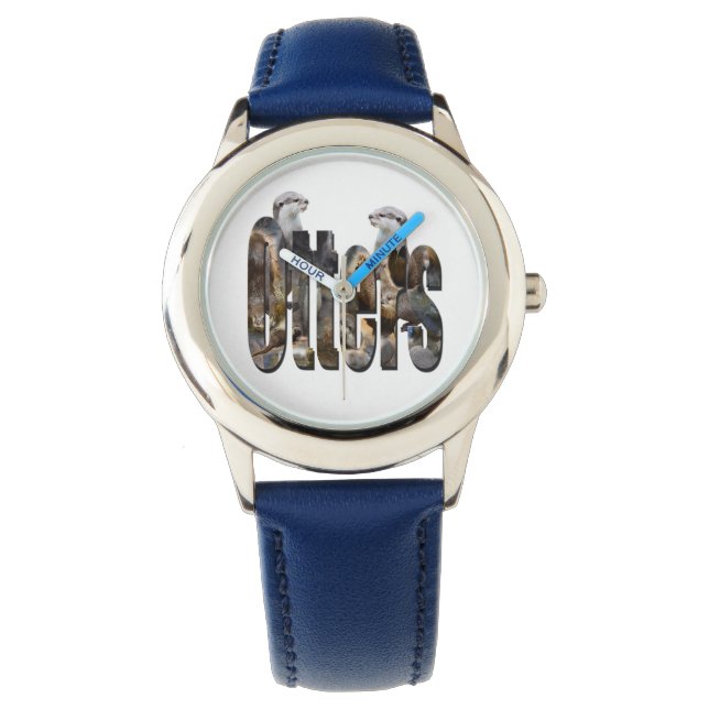 otters Afbeelding Logo met otters, Kinderen Horloge (Voorkant)