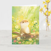 Otter's Bloemengevulde Dag Kaart (Gele Bloem)