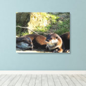 OTTERS CANVAS AFDRUK (Insitu (Houten vloer))