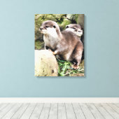 OTTERS CANVAS AFDRUK (Insitu (Houten vloer))