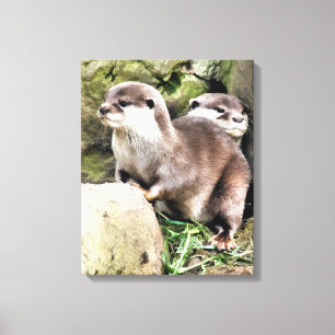 OTTERS CANVAS AFDRUK