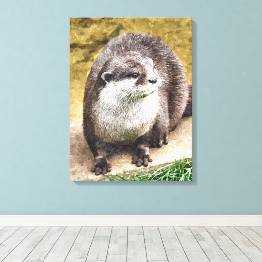 OTTERS CANVAS AFDRUK (Insitu (Houten vloer))