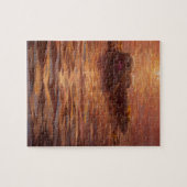 Otters die bij zonsondergang drijven met Kelp Legpuzzel (Horizontaal)