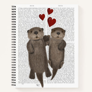 Otters die handen vasthouden notitieboek